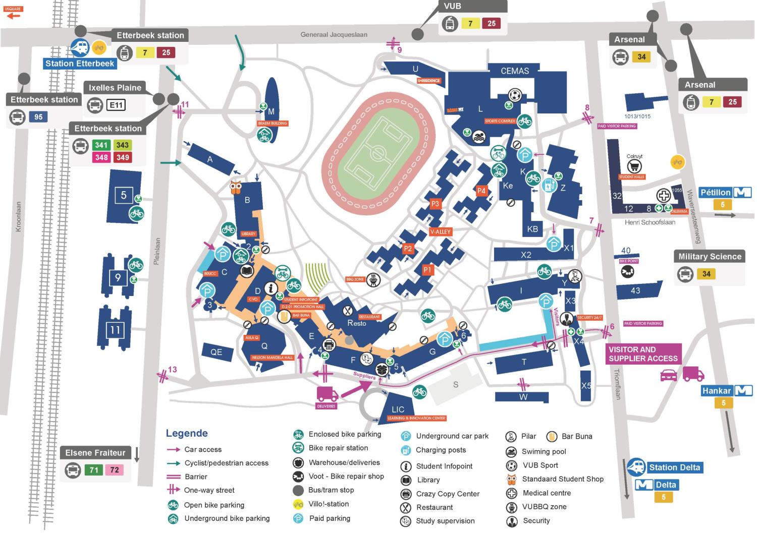VUB Campus Map